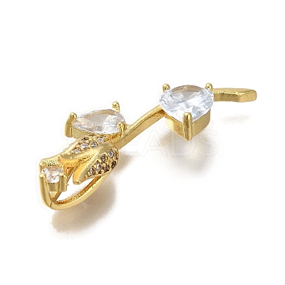 Rack Plating Brass Micro Pave Cubic Zirconia Pendants KK-G500-31B-03G-1