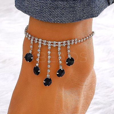 Brass Crystal Rhinestone Tennis Anklets for Wome FS-WGAF92D-05-1