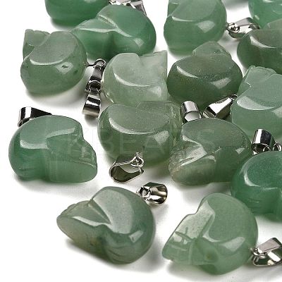 Natural Green Aventurine Pendants G-Z067-02P-02-1