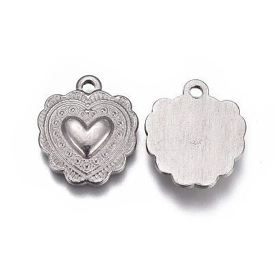 Non-Tarnish 304 Stainless Steel Textured Pendants LS-STAS-F207-12P-1