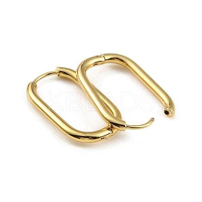 Ion Plating(IP) 304 Stainless Steel Oval Hoop Earrings X-EJEW-M218-02B-G-1