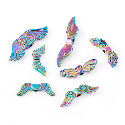 56Pcs 7 Style Rack Plating Alloy Bead FIND-CW0001-24-1
