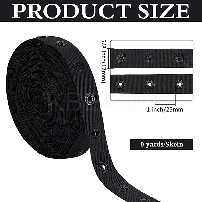 Plastic Snap Button Tape Trim Polyester Ribbons DIY-WH0632-31A-1