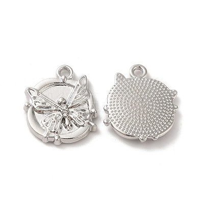 Rack Plating Alloy Crystal Rhinestone Pandants ALRI-O024-05P-1