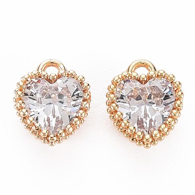 Brass Micro Pave Cubic Zirconia Charms KK-S356-773E-1