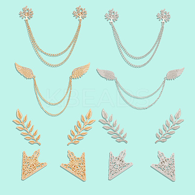 Alloy Rhinestone Hanging Chain Brooches &  Tie Collar Pis JEWB-CY0001-02-1