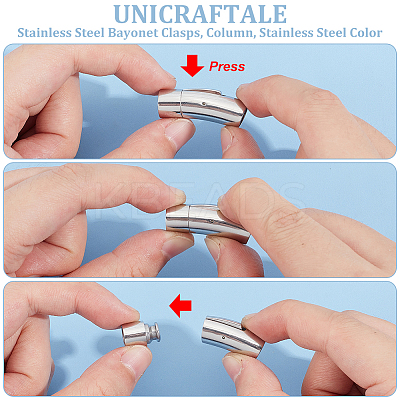 4Pcs 316 Surgical Stainless Steel Bayonet Clasps STAS-UN0059-06-1