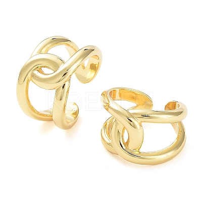 Brass Knot Open Cuff Rings for Women RJEW-D016-09G-1