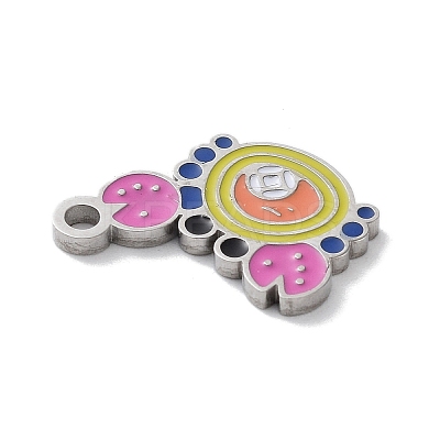 304 Stainless Steel Enamel Charms STAS-P339-18P-02-1