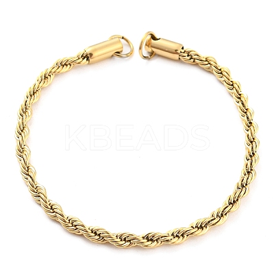 304 Stainless Steel Twisted Bracelet Makings STAS-P333-20G-1