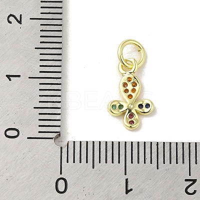 Brass Micro Pave Cubic Zirconia Charms KK-M283-20G-02-1