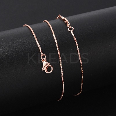 Brass Box Chain Necklaces for Women NJEW-D302-41RG-1