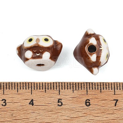 Cute Hand Painted Mini Owl Porcelain Beads PORC-F014-01C-1