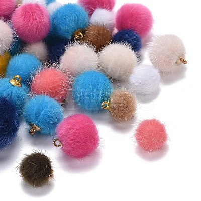 Faux Mink Fur Covered Pendants WOVE-MSMC003-04-1