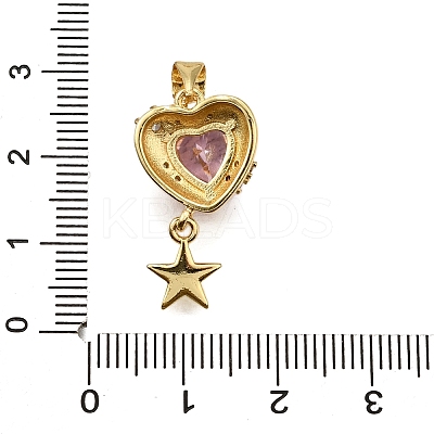 Brass Micro Pave Cubic Zirconia Pendants KK-K401-02D-G-1