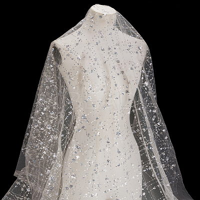 Sequin Polyester Lace Fabric DIY-WH0622-147A-1