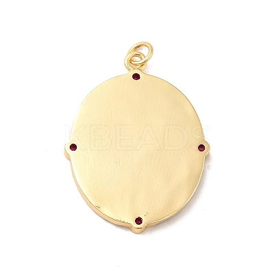 Brass Micro Pave Cubic Zirconia Pendants ZIRC-E006-01G-M-1