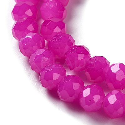 Baking Paint Imitation Jade Glass Bead Strands X-DGLA-A034-J6MM-A28-1