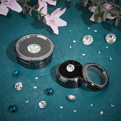2Pcs 2 Styles Alloy Loose Diamnond Gemstone Display Boxes CON-PH0003-17B-1