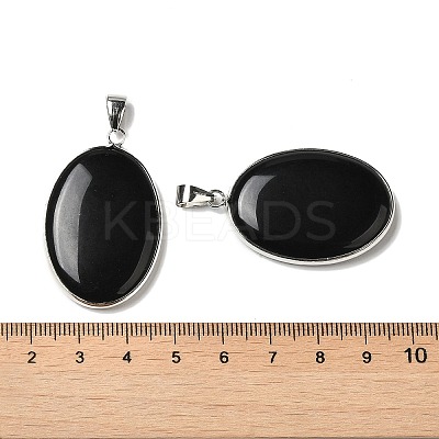 Natural Obsidian Pendants G-M415-01P-01-1