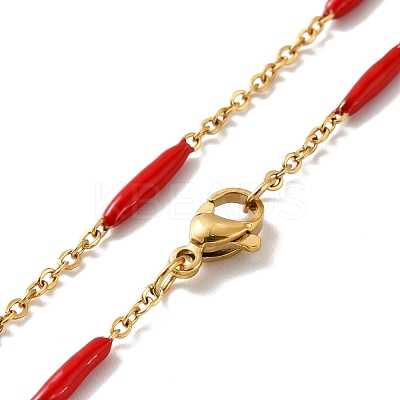 Enamel Bar Link Chain Necklace STAS-B025-02G-03-1