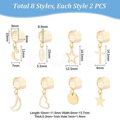8 Pairs 8 Style 304 Stainless Steel Cuff Earrings EJEW-UN00004-1