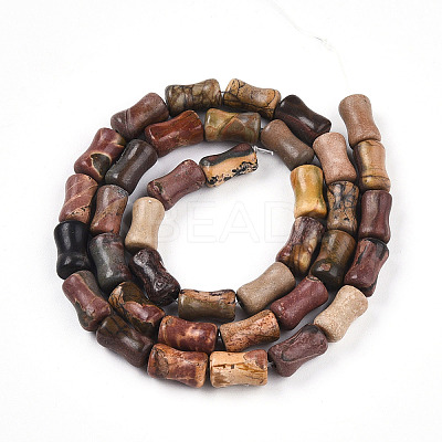 Natural Polychrome Jasper/Picasso Stone/Picasso Jasper Beads Strands G-T140-91-1