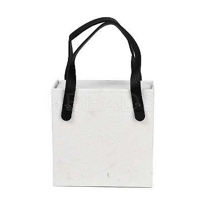 PU Jewelry Set Drawer Boxes with Square Sponge Inside and Texture Paper Rectangle Jewelry Bags ABAG-B009-02B-1