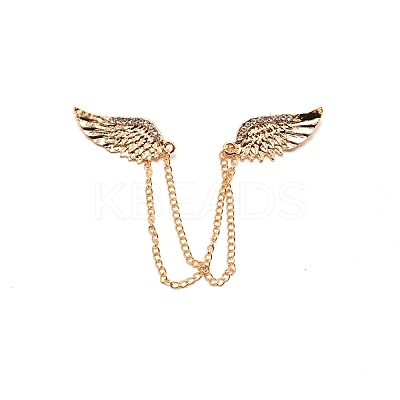 Men's Crystal Wings Scarf Collar Brooch Lapel Pin JEWB-WH0022-22A-1