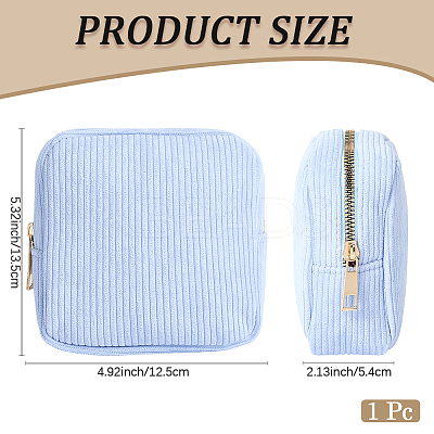 Corduroy Cloth Cosmetic Zipper Bags AJEW-WH20017-50A-1