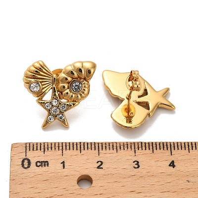 304 Stainless Steel Rhinestone Stud Earrings EJEW-P316-12G-1