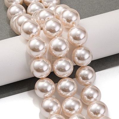 Baking Paint Pearlized Glass Pearl Round Bead Strands PEAR-H019-02E-02-1