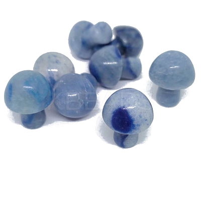 Dyed & Heated Natural Blue Aventurine Healing Mushroom Figurines PW-WG12900-04-1