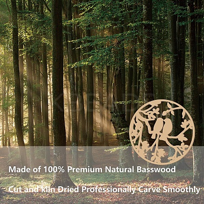 Laser Cut Unfinished Basswood Wall Decoration WOOD-WH0113-117-1