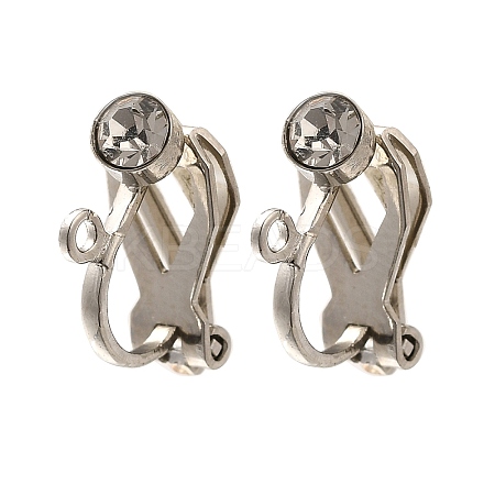 316 Surgical Stainless Steel Rhinestone Clip-on Earring Settings STAS-F311-13P-1
