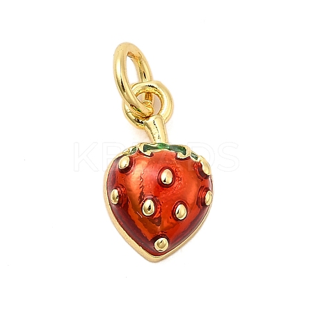Brass Enamel Charms KK-P303-06D-G-1