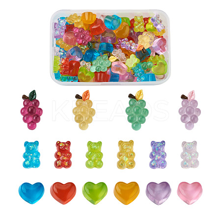 116Pcs 16 Colors Transparent Resin Cabochons RESI-TA0001-23-1