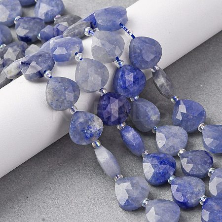 Natural Blue Aventurine(Dyed & Heated) Beads Strands G-P570-E08-02-1