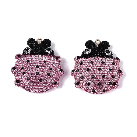 Handmade Polymer Clay & Rhinestone Big Pendants FIND-Q123-01B-1