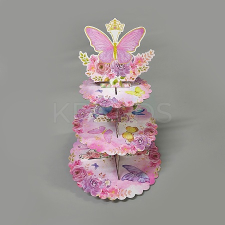 3 Tier Paper Cupcake Stand DIY-WH0308-754B-1