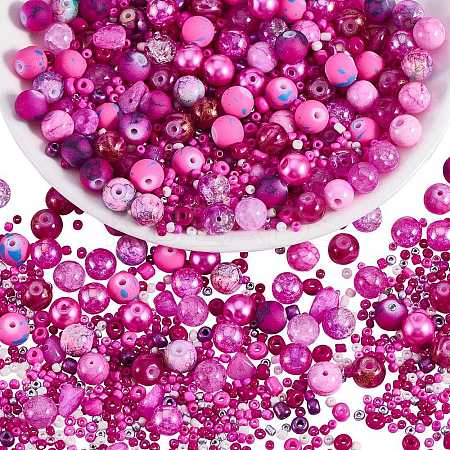 2 Bag Glass Round Beads Set JX547H-1