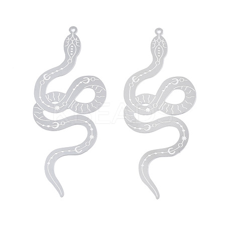Non-Tarnish 304 Stainless Steel Filigree Big Pendants STAS-S118-062-1