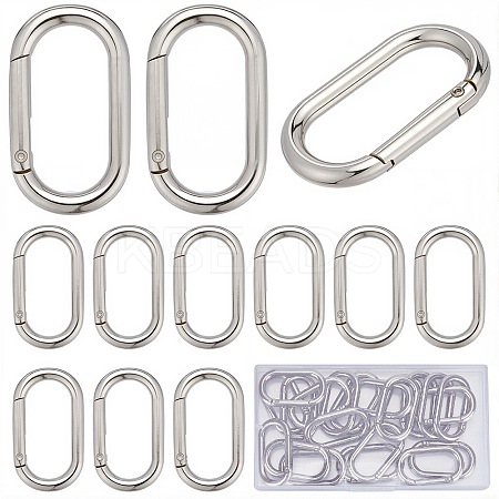 24Pcs Zinc Alloy Spring Gate Rings PALLOY-SC0004-22-1
