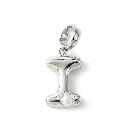 Rack Plating Brass with ABS Plastic Pearl European Dangle Charms KK-G501-02I-P-1