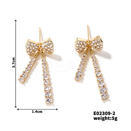 Elegant Copper Butterfly Stud Earrings with Zircon KZ2709-2-1