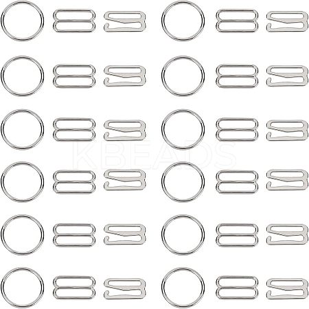 180Pcs 3 Styles Zinc Alloy Slider Buckles IFIN-NB0001-36-1