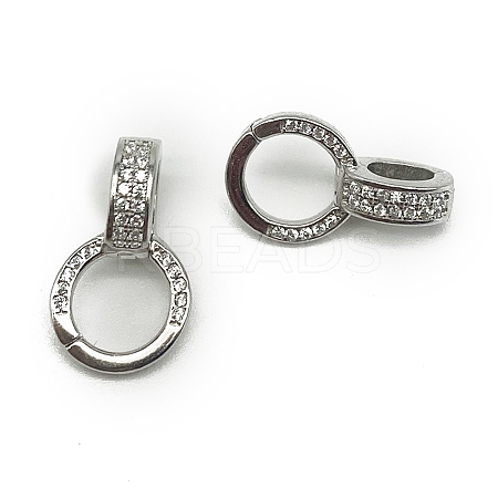 925 Sterling Silver with Cubic Zirconia Pendant Bails STER-WH0035-07P-1