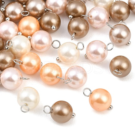 Shell Pearl Dyed Round Charms PALLOY-JF02245-02-1