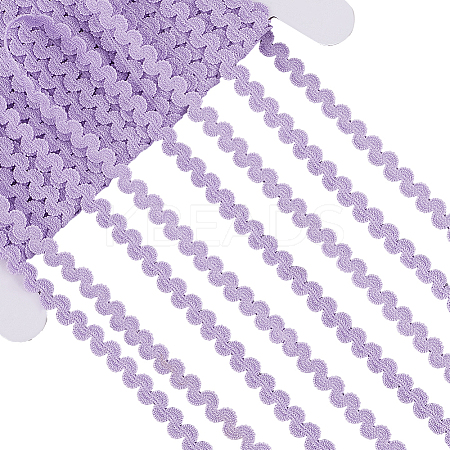 25 Yards Polyester Elastic Wavy Fringe Trim Ribbon SRIB-GF0001-40B-1