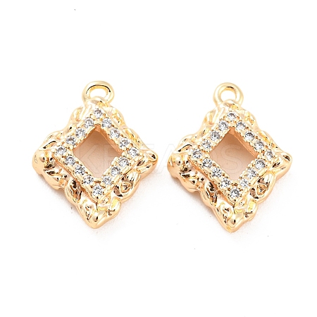 Brass Micro Pave Cubic Zirconia Pendants KK-E090-16G-1